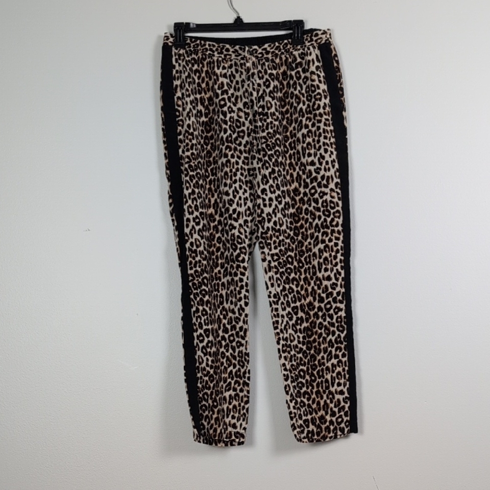 Zoe & Sam Leopard Print Pants with Black Detail